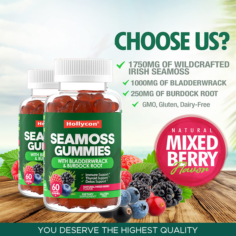 İrlanda Denizi Moose Gummies 1000mg Mesane Yıkımı Denizi Moose Gummies Digestif Destek için
