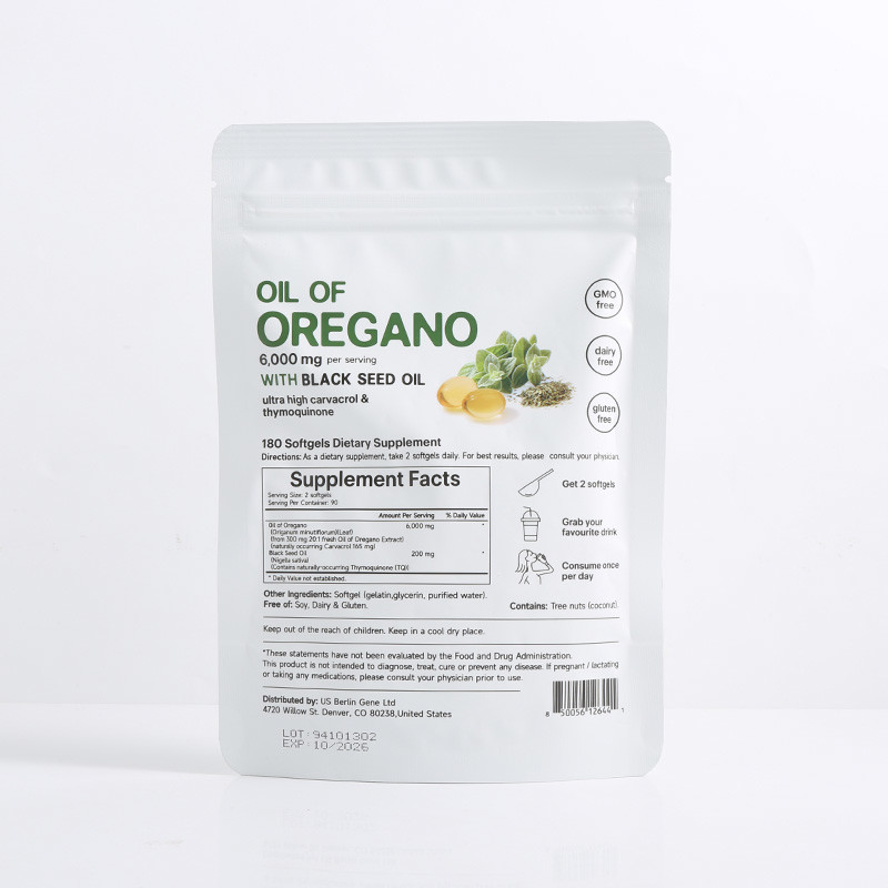 Organik Oregano Yağı Softgels 6000mg Oregano Yağı Softgels Bağışıklık Destek için