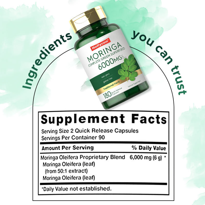 Eklem desteği için Moringa tozu kapsülleri iyi uyku için Moringa tozu takviyesi