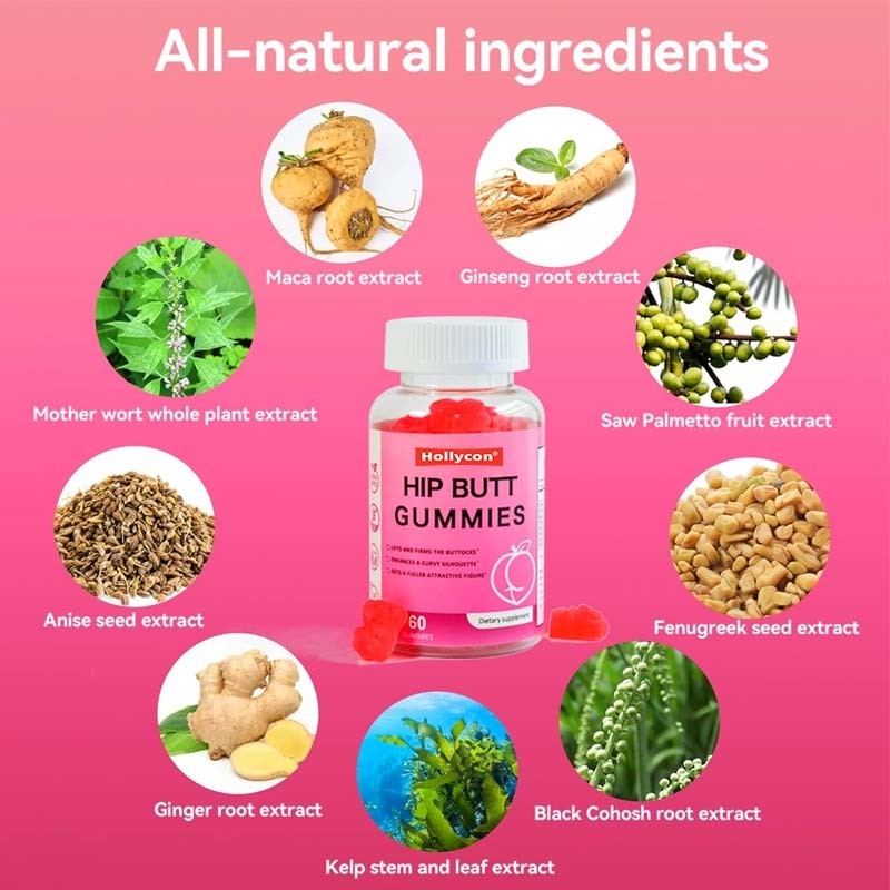 OEM Kadınlar için Hip Butt Gummies Butt Lift için Butt Enhancing Supplement