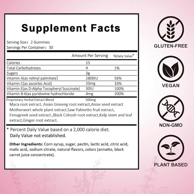 OEM Kadınlar için Hip Butt Gummies Butt Lift için Butt Enhancing Supplement