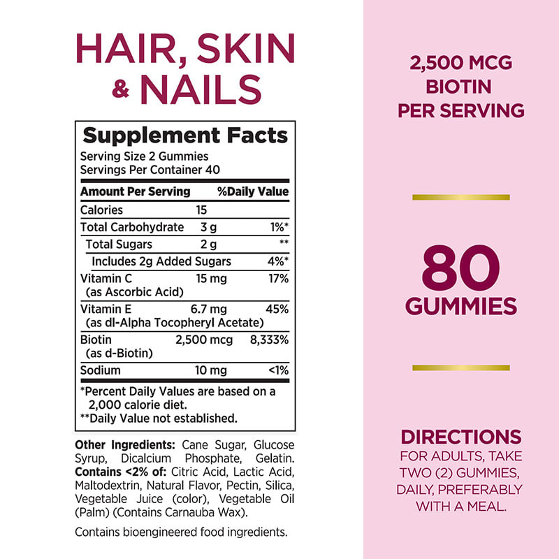 Saç Derisi Ve Tırnaklar Kadınlar için Sakızlar 2500mcg Saç Büyümesi İçin Biotin Saç Büyümesi İçin Biotin Sakızlar