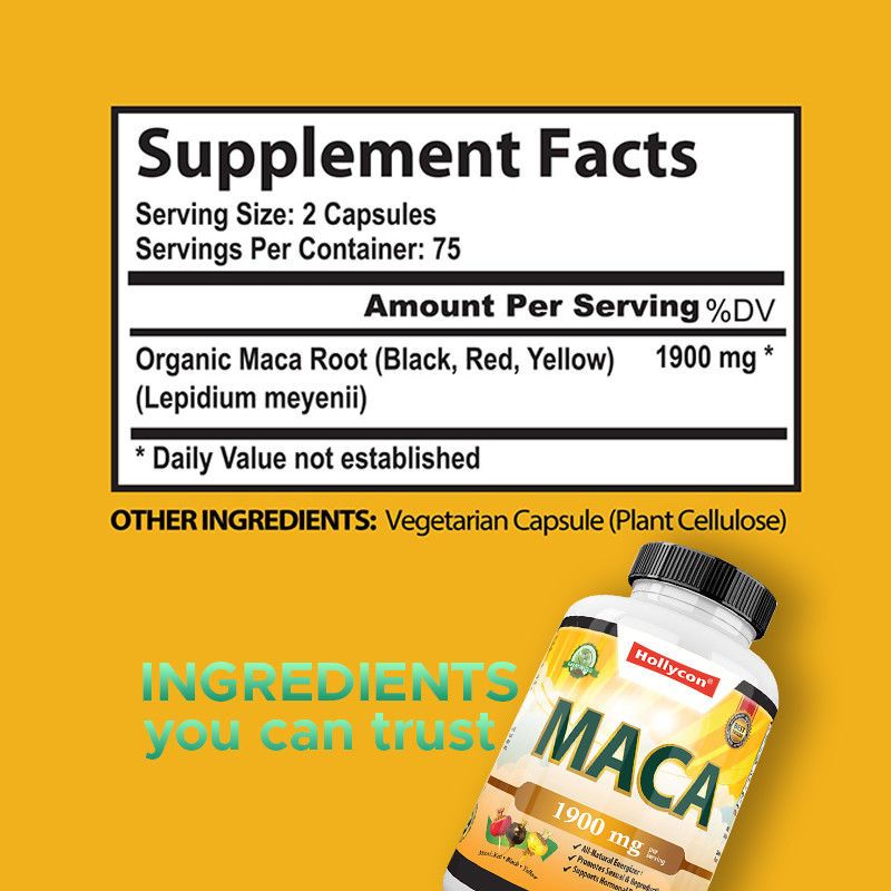 Maka Kökü Kapsülleri Biyokimyasal Maka Kökü Karışımı Duygusal Destek Maka Kapsülleri