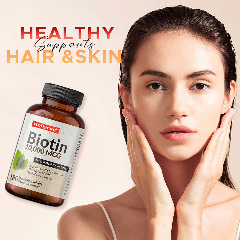 OEM Biotin Kapsülleri Saç Büyümesi için 10,000mcg Sağlıklı Cilt ve Tırnaklar İçin Biotin