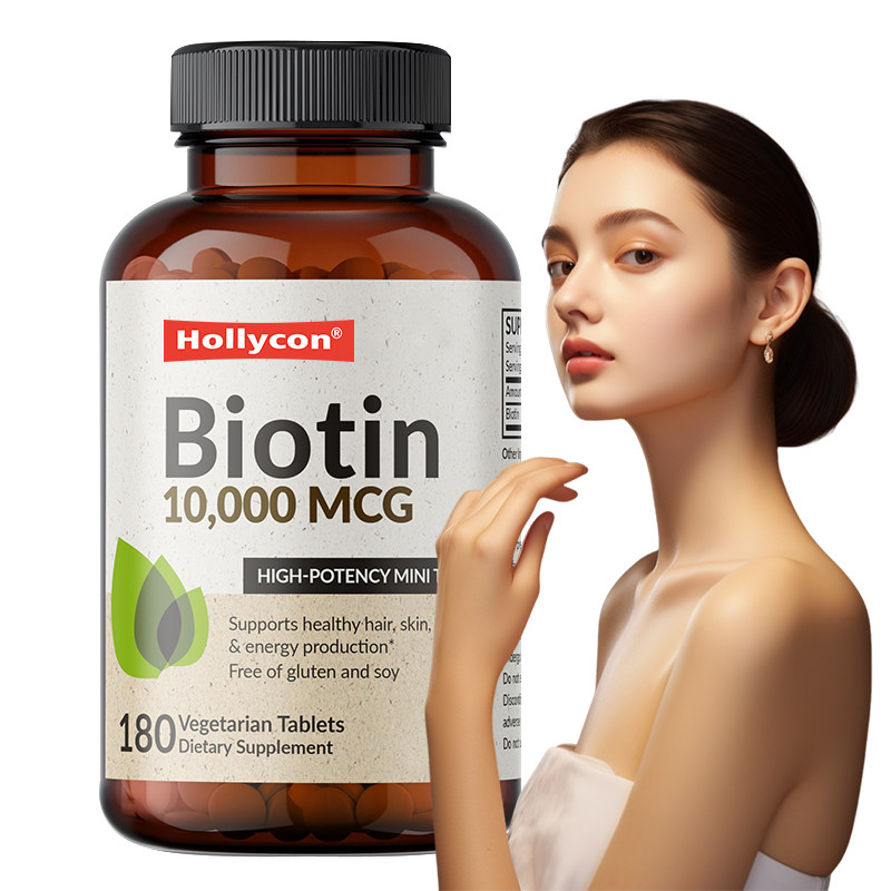 OEM Biotin Kapsülleri Saç Büyümesi için 10,000mcg Sağlıklı Cilt ve Tırnaklar İçin Biotin