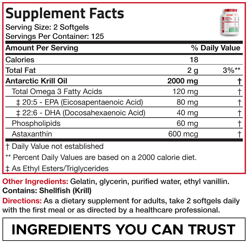 Genel Sağlığı Desteklemek İçin Antarktik Krill Yağı 2000mg Antarktik Krill Yağı Softgels
