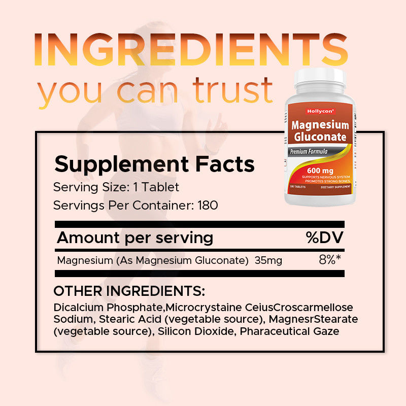 Magnezyum Glisinat Tabletleri Güçlü Kemikler İçin 35mg Magnezyum Tabletleri Sinir Sistemi İçin