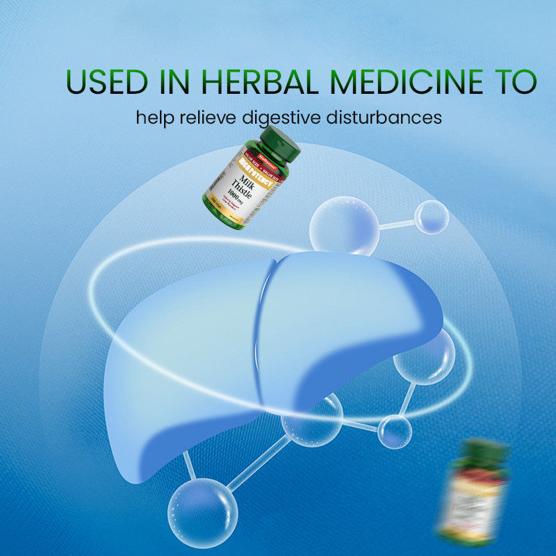 Karaciğer fonksiyonunu desteklemek için OEM Süt Thistle Softgels 1000mg Süt Thistle Softgels