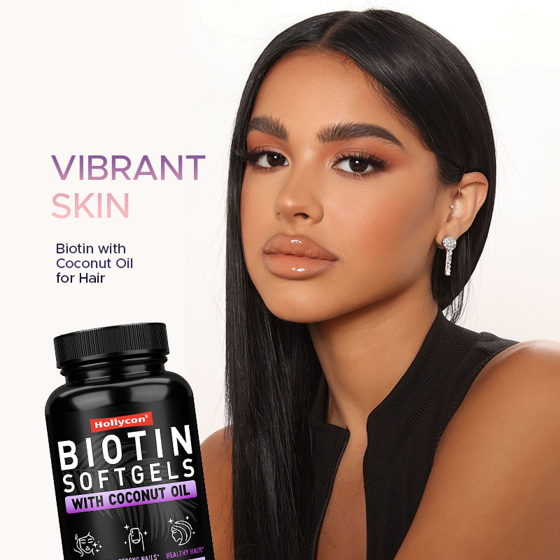OEM Biotin Yumuşak Geller Güçlü Tırnaklar Biotin Kokos Yağıyla Saçlar Biotin Yumuşak Geller