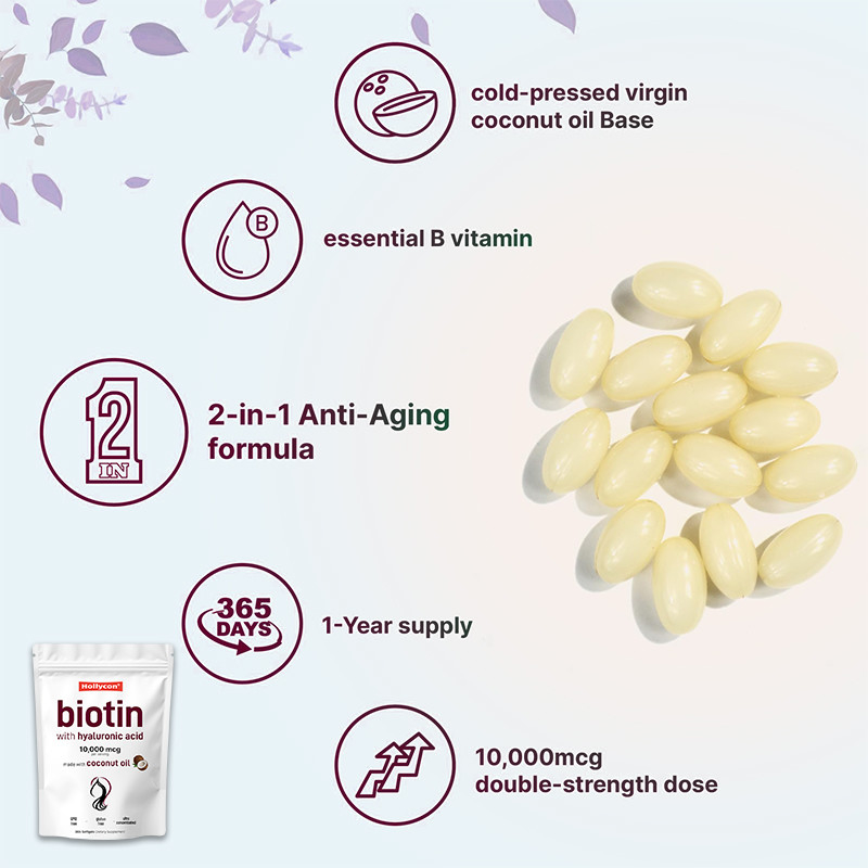 Biotin Takviyesi 10,000mcg Sağlıklı Saç ve Cilt İçin Biotin Yumuşak Jeli Biotin Yumuşak Jeli