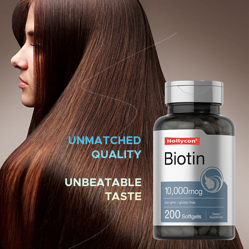 Saç Sağlığı için Biotin Takviyesi 10,000mcg Saç ve Tırnak Sağlığı İçin Biotin Yumuşak Jeli