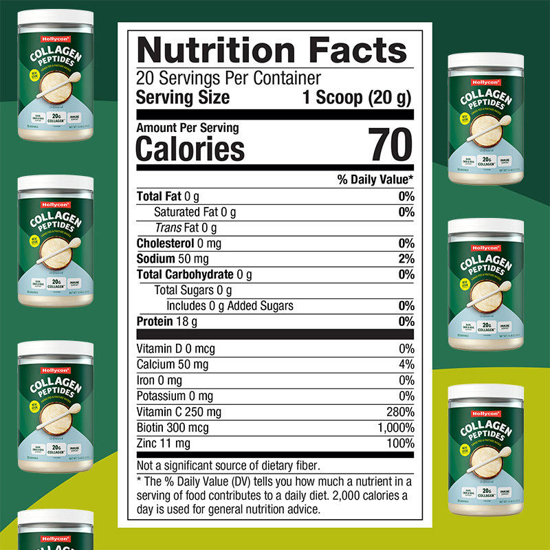 Saç Destek için Kolajen Tozu 20g Kolajen Peptidler Bağışıklık Destek için Protein Tozu