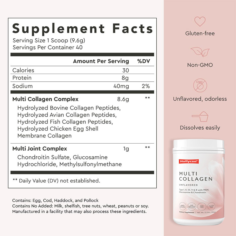 OEM Multi Kolajen Tozu Saç Destek için Hidrolize Kolajen Peptidleri Protein Tozu