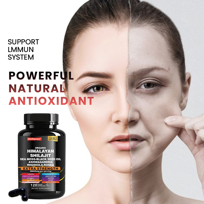 OEM Organik Temiz Himalaya Shilajit Kapsülleri Bağışıklık Desteği İçin Shilajit Kapsülleri