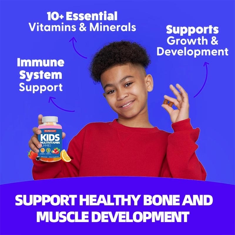 Kemik Kası ve Bağışıklık D D Vitamini İçin OEM Multivitamin Sakızları Çiğnelebilir Vitaminler Çocuklar Multivitamin Sakızları