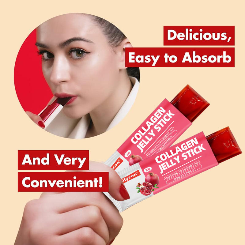 Premium Nar Kolajeni Koreli Güzellik Kolajeni Jelly Stick Düşük Moleküler Balık Kolajeni Nar Jerry Stick