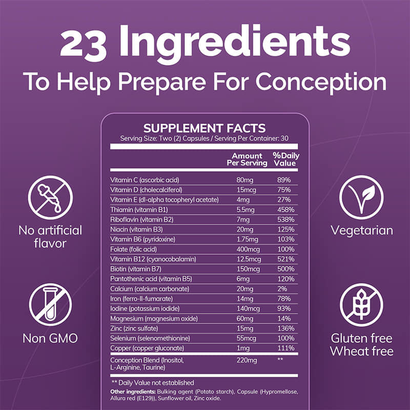 Gebelik Sağlıklı Üreme Sistemi İçin Vitamin Kompleksi Kapsülleri Rahim Sağlığı Kadın Verimlilik Takviyesi