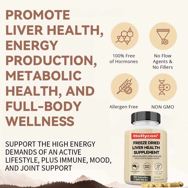 OEM Dondurulmuş Kurutulmuş Karaciğer Sağlık Takviyesi Metabolik Sağlık Tüm Vücut Sağlığı Bağışıklık Eklem Desteği Çayır Besili Sığır Karaciğeri Kapsülleri