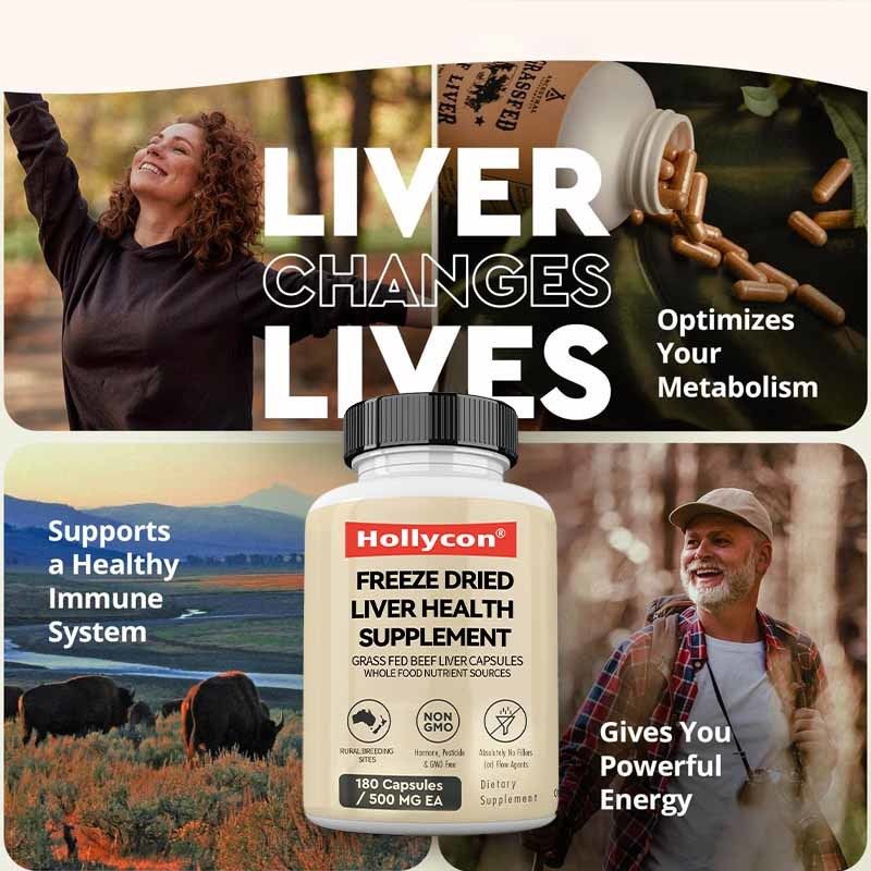 OEM Dondurulmuş Kurutulmuş Karaciğer Sağlık Takviyesi Metabolik Sağlık Tüm Vücut Sağlığı Bağışıklık Eklem Desteği Çayır Besili Sığır Karaciğeri Kapsülleri