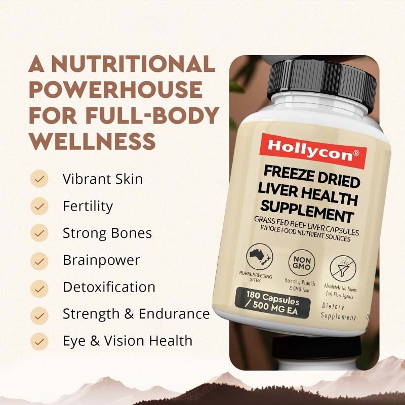 OEM Dondurulmuş Kurutulmuş Karaciğer Sağlık Takviyesi Metabolik Sağlık Tüm Vücut Sağlığı Bağışıklık Eklem Desteği Çayır Besili Sığır Karaciğeri Kapsülleri