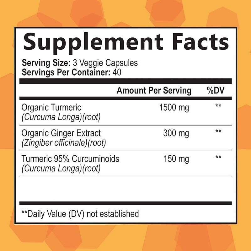 OEM Zerdeçal Kurkumin Takviyesi, Organik Zerdeçal ve Zencefil ile En İyi Emilim İçin Karabiber Eklenmiş, Eklem Desteği Kurkumin Kapsül