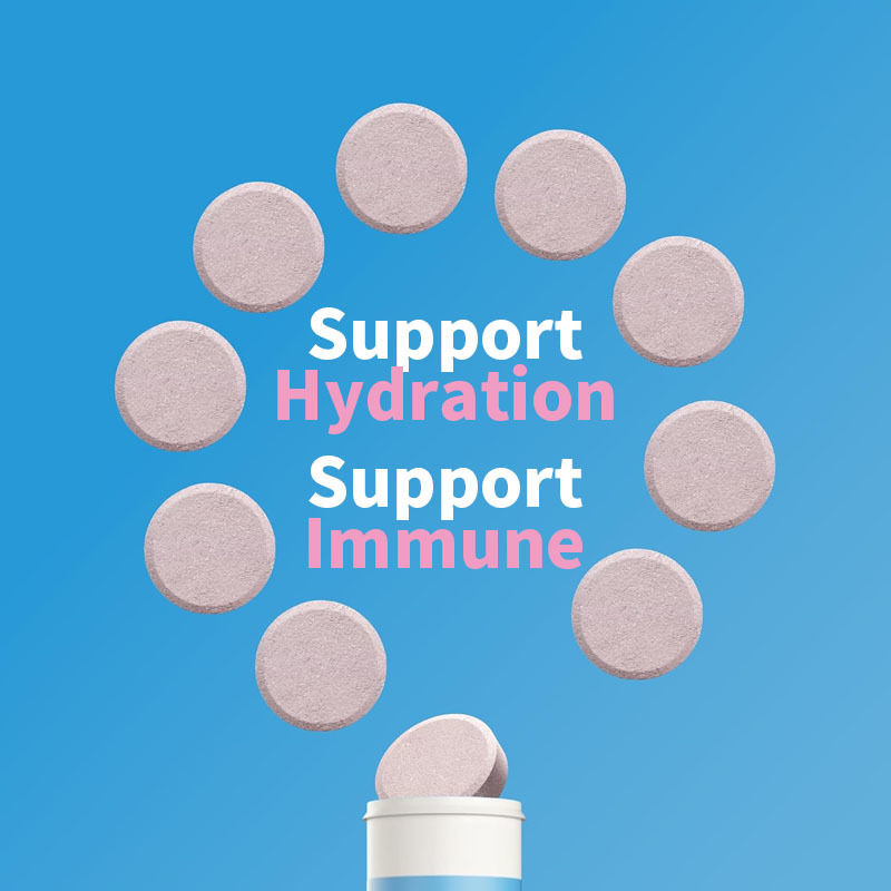 OEM Hidrasyon Bağışıklık Elektrolit Tabletleri C Vitamini Hidrasyon Efervesan Tablet Zencefil Zerdeçal Hidrasyon Elektrolit Tabletleri