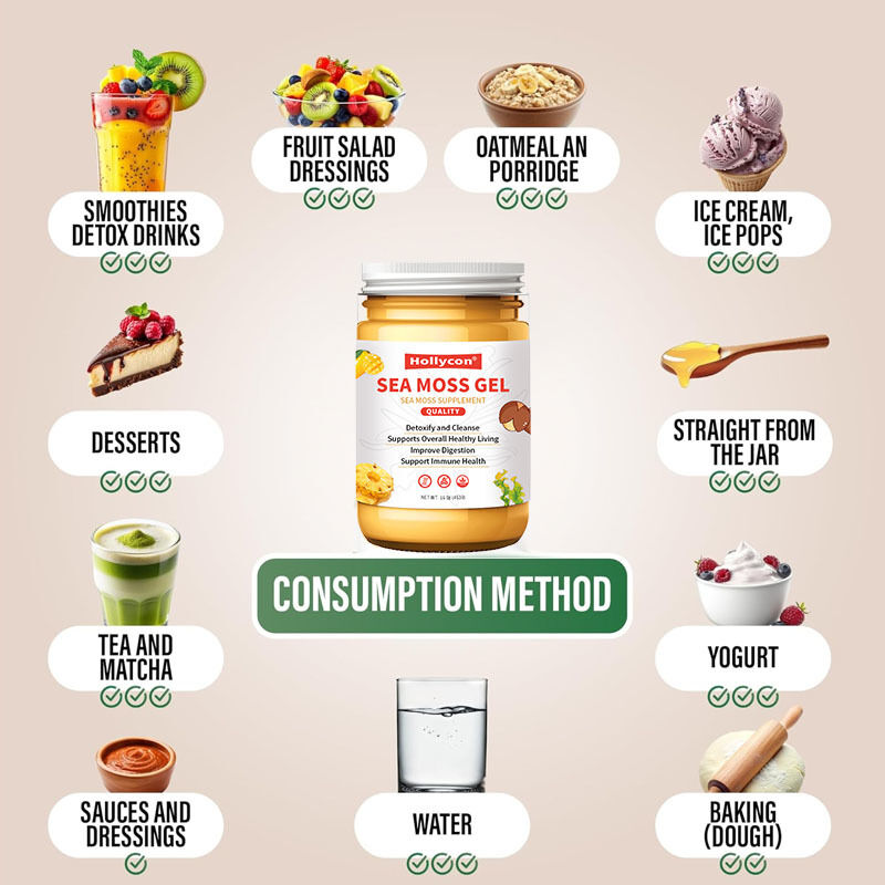 OEM Besleyici Çiğ Seamoslar Detoxify ve Temizle Minerallerde Zengin Proteinler Vitaminler Sağlık Deniz Moss Deniz Moss Gel