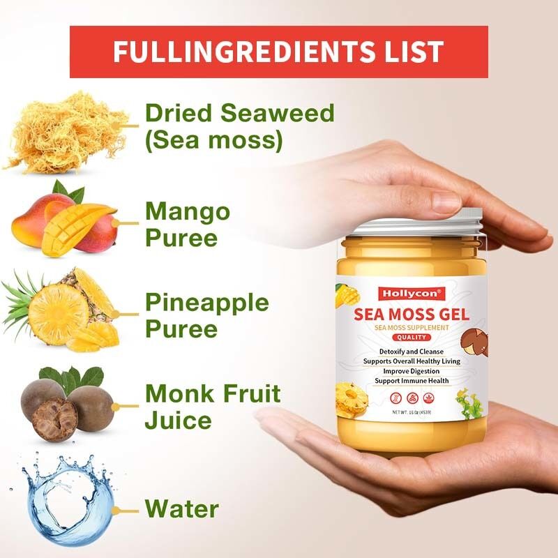 OEM Besleyici Çiğ Seamoslar Detoxify ve Temizle Minerallerde Zengin Proteinler Vitaminler Sağlık Deniz Moss Deniz Moss Gel