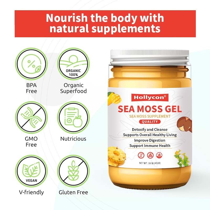 OEM Besleyici Çiğ Seamoslar Detoxify ve Temizle Minerallerde Zengin Proteinler Vitaminler Sağlık Deniz Moss Deniz Moss Gel