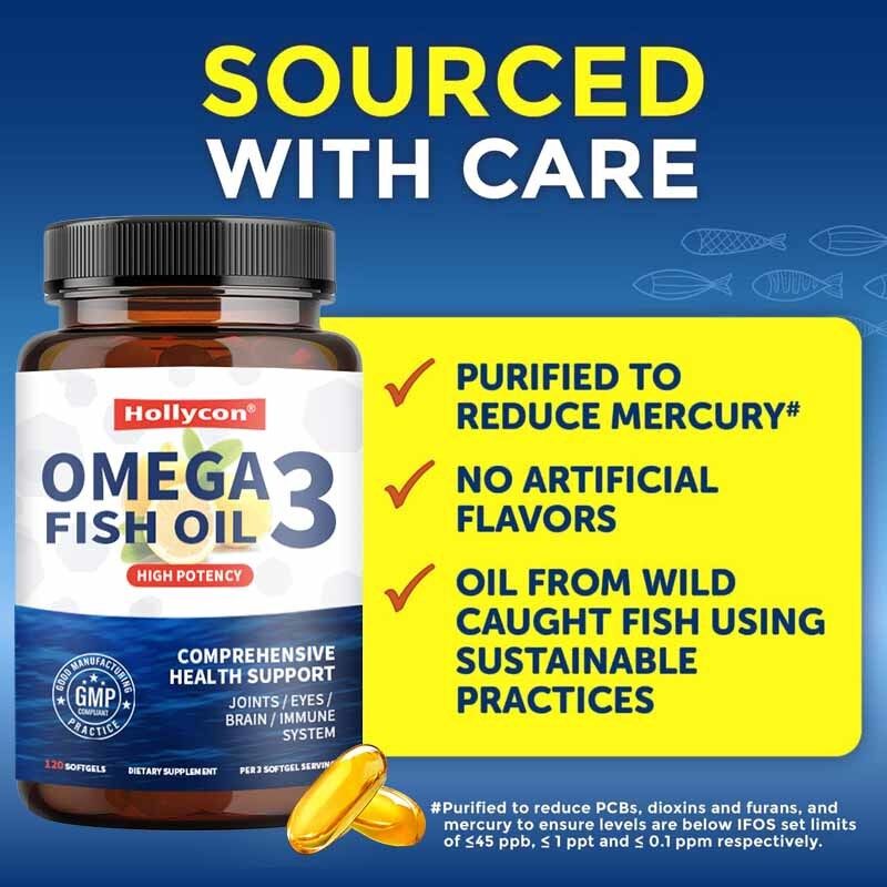 OEM Üçlü Güç 2100mg'dan Fazla Omega-3 Yağ Asitleri Yağ Asitleri Premium Vahşi Yakalanmış Geğirmeyen Balık Yağı 120 Adet Omega 3 Balık Yağı