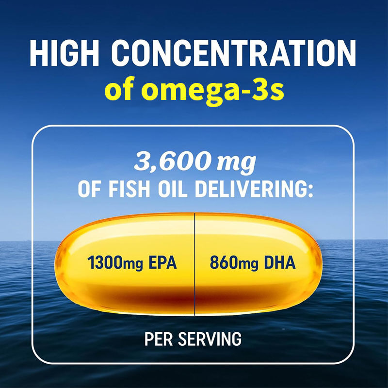 OEM Üçlü Güç 2100mg'dan Fazla Omega-3 Yağ Asitleri Yağ Asitleri Premium Vahşi Yakalanmış Geğirmeyen Balık Yağı 120 Adet Omega 3 Balık Yağı