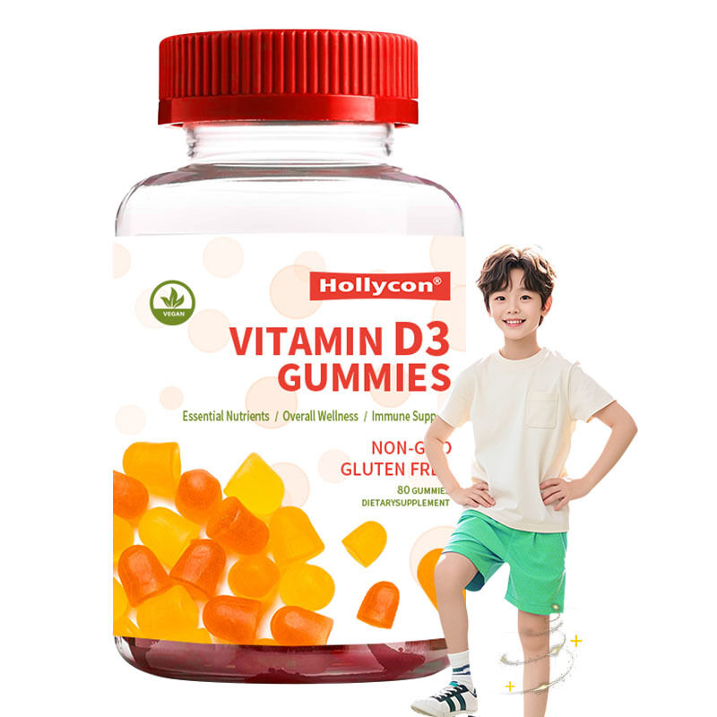 OEM Organik Çocuk Vitamin D3 Vitamin D3 Takviyesi Sakızlı Kemik ve Bağışıklık Sağlığı Vitamin D3 Sakızları