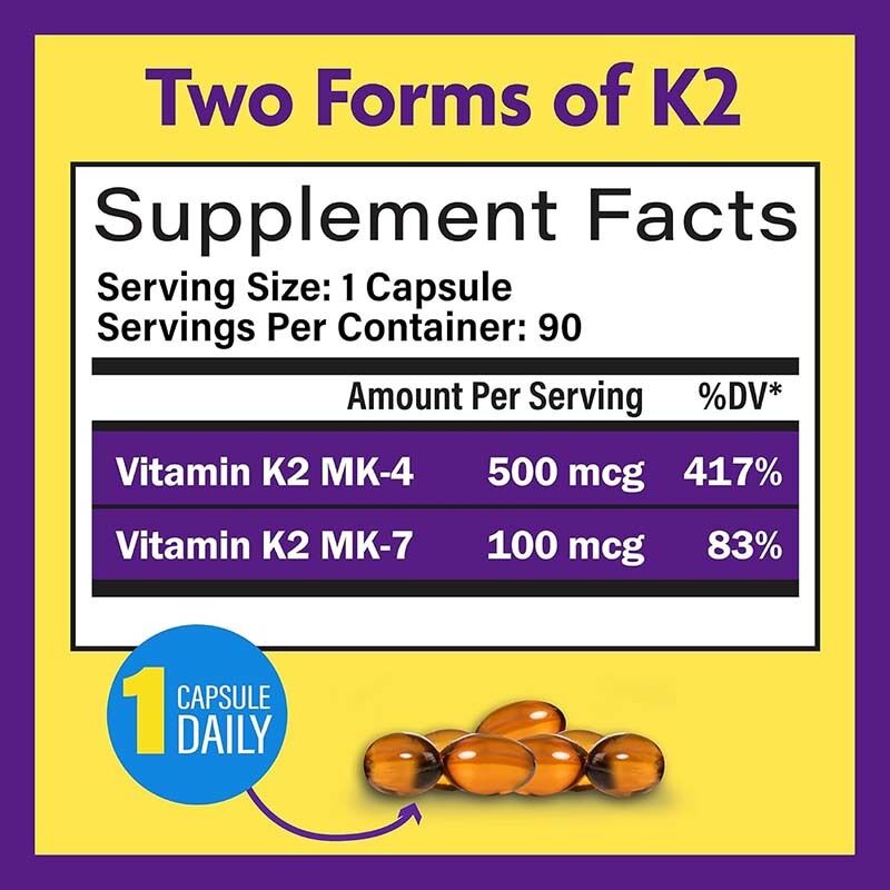 OEM Tam Spektrumlu Vitamin K2 Yumuşak Kapsüller, 600 Mcg Trans Form İçerir, Genel Sağlığı ve Kemik Gücünü Destekler, Vitamin K2 Takviyesi