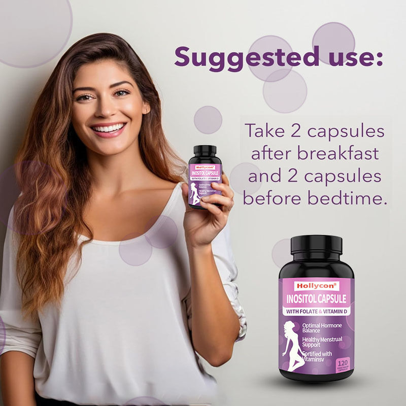 OEM Premium Inositol Takviyesi Inositol Artı oranı Sağlıklı hormon dengesi ve kadınlar için sağlıklı yumurtalık desteği Inositol kapsülü