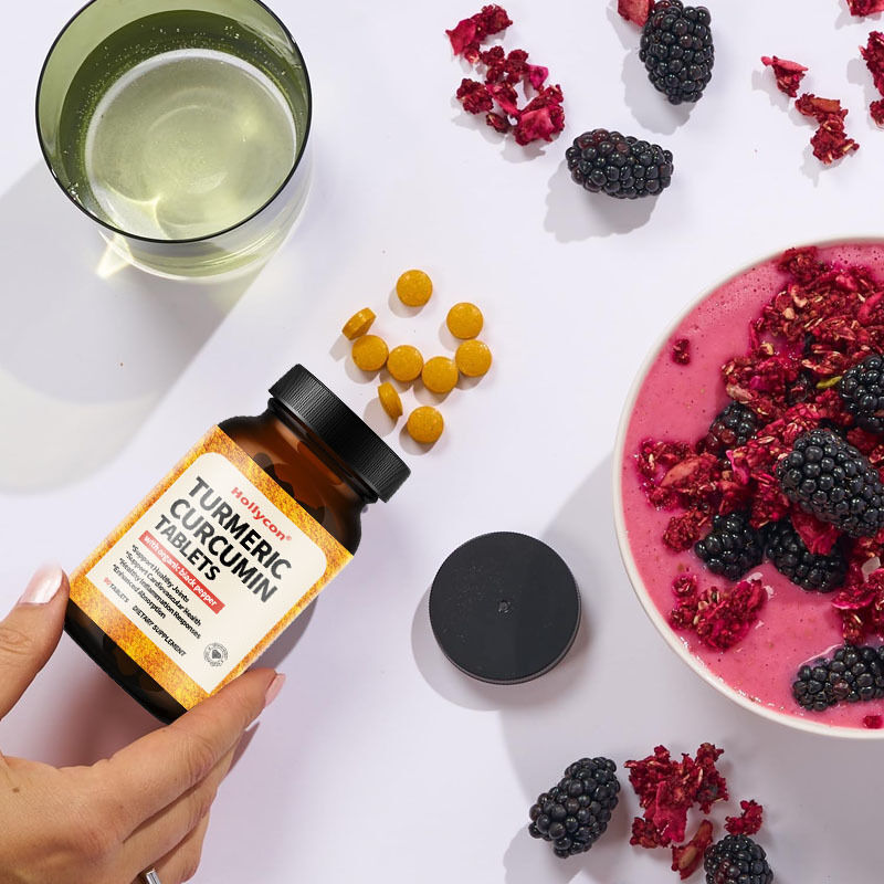 OEM Organik Zerdeçal Kurkumin Takviyesi 1350 mg Her Biri Doğal Eklem Desteği Emilim İçin Karabiberli Zerdeçal Kurkumin Tablet