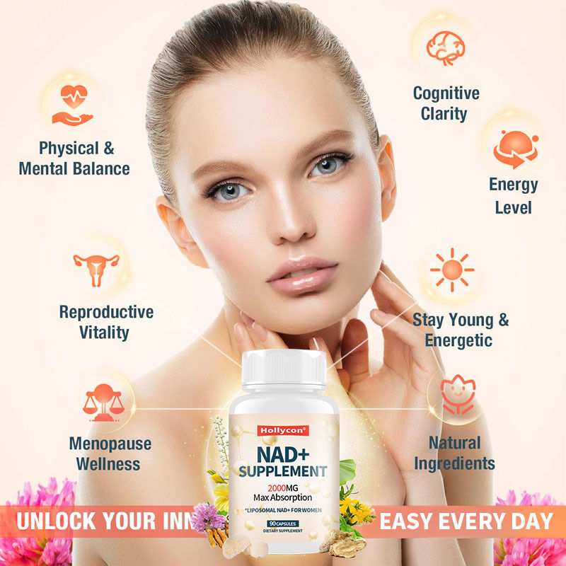 OEM 2000MG Lipozomal NAD+ Kadınlar İçin Maksimum Emilim NAD Plus Menopoz Bilişsel Netlik Enerji NAD + Takviyesi