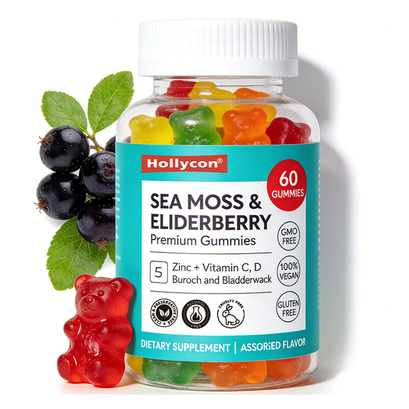 ODM OEM Özel Deniz yosunu Sakızlı Şekerleme Elderberry Şekerleme Vitamin C D + Çinko Sakızlı Şekerleme Deniz yosunu Burdock Kökü Vejetaryen Sakızlı