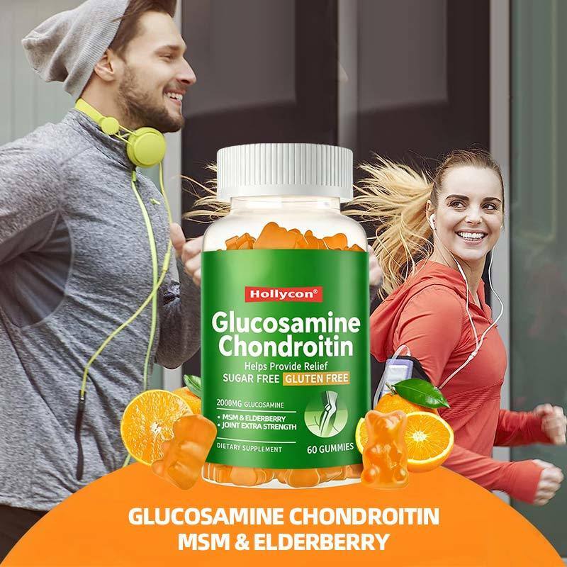 OEM Glucosamine Chondroitin Gummies MSM Elderberry Ekstra Güçli Eklem Bağışıklık Destek Takviyesi Glucosamine Chondroitin