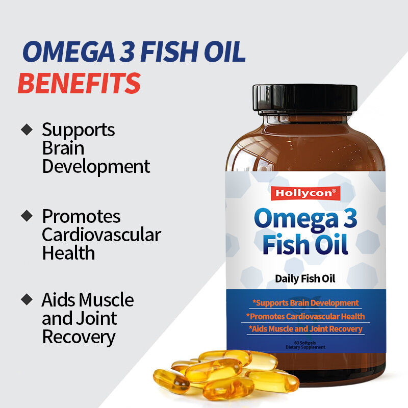 Kadınlar ve Erkekler İçin EPA ve DHA İçeren OEM Günlük Balık Yağı Omega 3 Takviyesi Eklemleri Destekler Omega 3 Balık Yağı