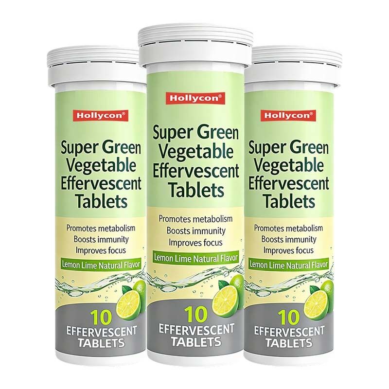 OEM/ODM Green Superfood Effervescent Tablets Boosts Immunity Metabolism Organic Greens Blend Immune & Focus Support Supplement