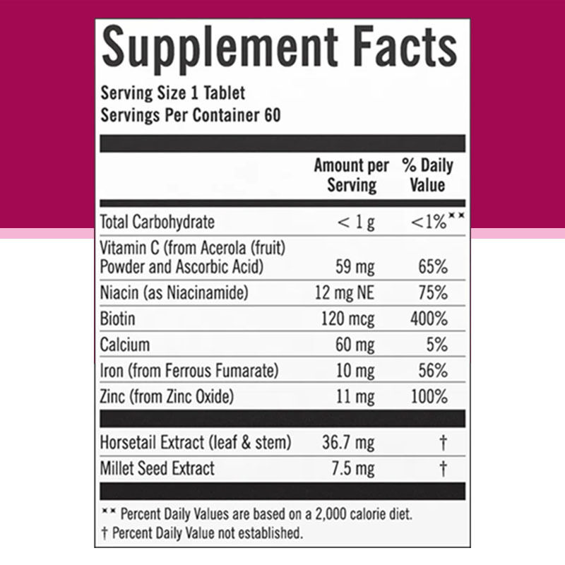 Biotin ve Deniz Kolajeni İçeren, İncelen Saçları Besleyen, Saç Büyümesini ve Kalınlığını İyileştiren Kadınlar İçin Saç Büyümesi Takviyeleri