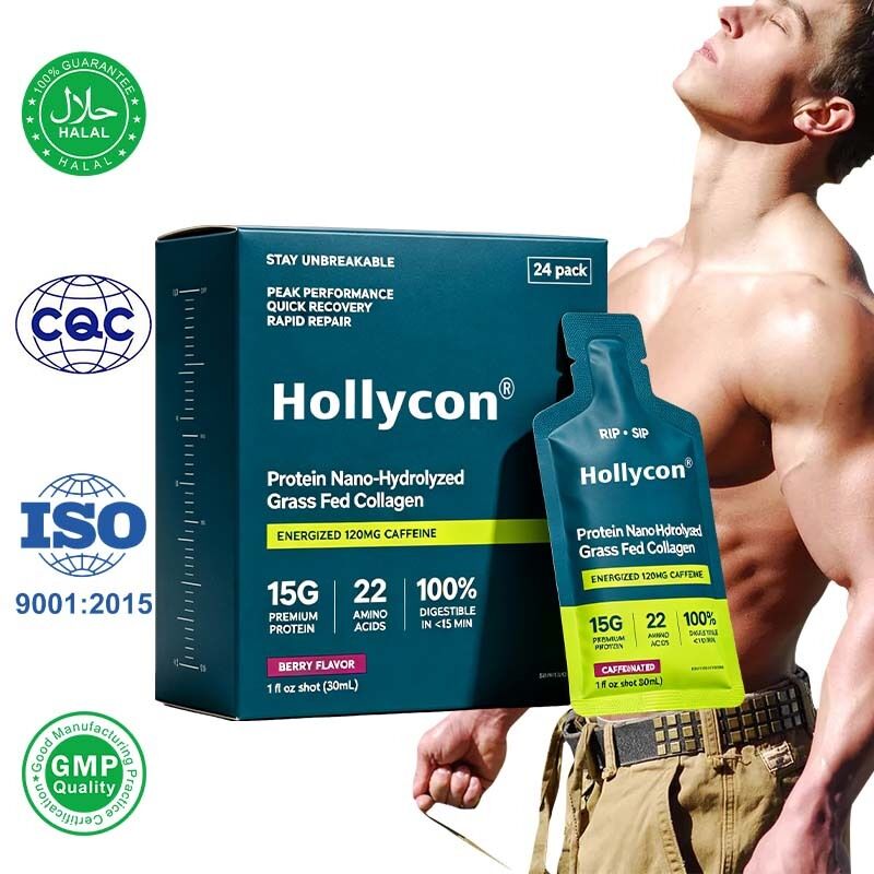 OEM/ODM 15g Protein Kolajen Oral Shot Nano Hidrolize Kafeinli Fitness Rutin Sıvı Takviyesi