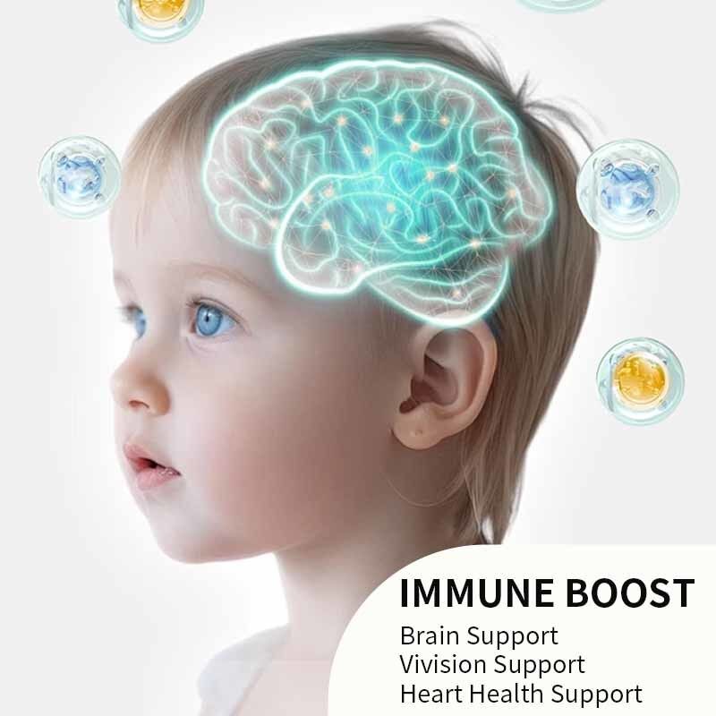 OEM / ODM Üretici Çocuklar için Omega 3 Sakızları Omega 6 ve 9 ile Beyin ve Kalp Sağlığını, Bağışıklık, Göz Sağlığını Destekler, DHA