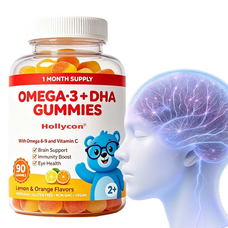 OEM / ODM Üretici Çocuklar için Omega 3 Sakızları Omega 6 ve 9 ile Beyin ve Kalp Sağlığını, Bağışıklık, Göz Sağlığını Destekler, DHA
