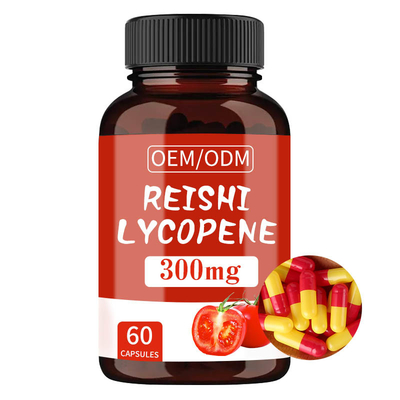 OEM Erkek Geliştirme Takviyeleri Reishi Likopen Kapsülleri 300 MG