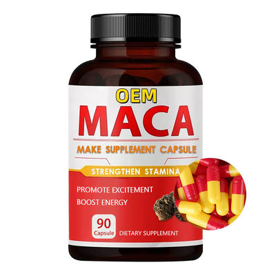 OEM Özel Etiket Afrodizyak Siyah Maca Kökü Takviyesi Erkekler İçin Organik Maca Kapsülleri