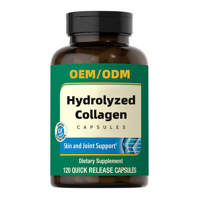 OEM Peptitler Proteinler Yaşlanma Karşıtı İçin Hidrolizat Hidrolize Kollajen Kapsülleri