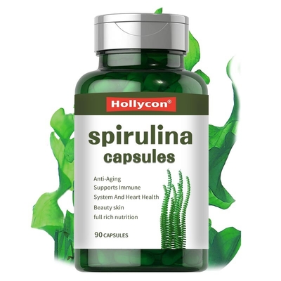 Yaşlanma Karşıtı Güzellik Cilt Spirulina Kapsülleri Kan Basıncını Kontrol Eder