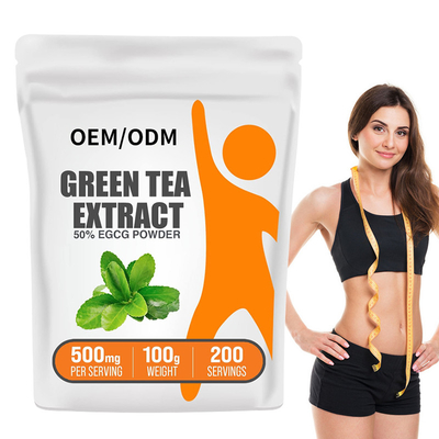 %50 EGCG Yeşil Çay Takviyesi ile Özelleştirilmiş Etiketler Yeşil Çay Ekstresi Tozu
