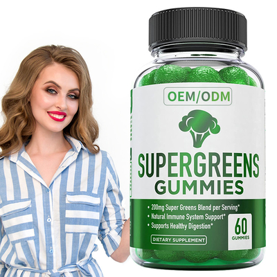 Süper Yeşil Sakızlı Vitamin Temel Vitaminler ve Mineraller Bitki Bazlı Bağışıklık Desteği Diyet Takviyesi